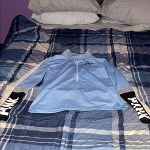 PINK Light Blue Quarter-Zip Pullover